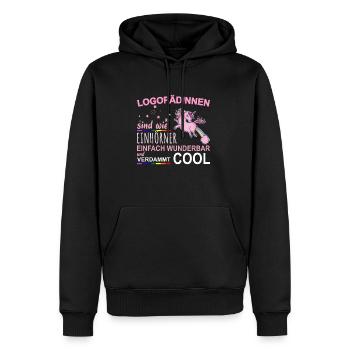 Logopädin Einhorn Lustiges Geschenk - Männer Premium Bio Hoodie - Schwarz - Vorne - Nico (187cm)