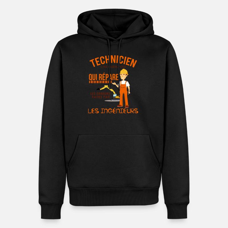 Technikerhemd • Wartung • Geschenk - Männer Premium Bio Hoodie - Schwarz