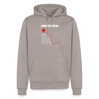 Physik Nerd Wortspiel Mathe Potenzial Geschenke - Männer Premium Bio Hoodie - Taupe - Vorne - Nico (187cm)