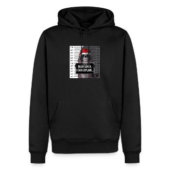 Cadeau de prison de noël - Sweat à capuche Premium bio Homme - noir - Devant - Nico (187cm)