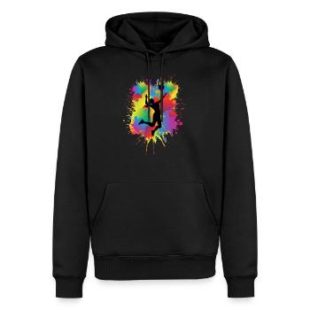 volley-ball - Sweat à capuche Premium bio Homme - noir - Devant - Nico (187cm)