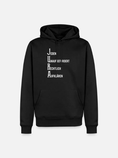 Jeden Unaufgefordert Rechtlich Aufklären - Männer Premium Bio Hoodie - Schwarz