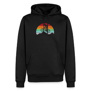 MTB Mountain Bike Mountains Bike Shirt - Men’s Premium Organic Hoodie - black - Front - Nico (187cm)