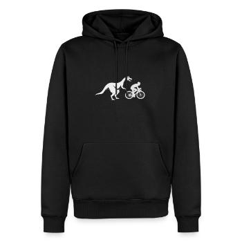 Brontosaure Dino cycliste sport cadeau d'art - Sweat à capuche Premium bio Homme - noir - Devant - Nico (187cm)