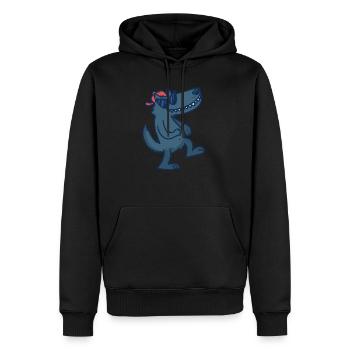 Night Dawg - Nacht Hund Wolf Wolfmensch - Männer Premium Bio Hoodie - Schwarz - Vorne - Nico (187cm)