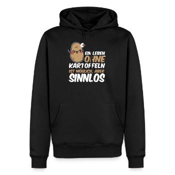 Kartoffel Pflanze Rezepte Gerichte Lecker Geschenk - Männer Premium Bio Hoodie - Schwarz - Vorne - Nico (187cm)