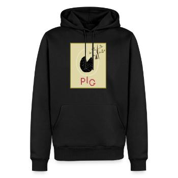 Patte de cochon, pied de cochon, cochon - cadeau - Sweat à capuche Premium bio Homme - noir - Devant - Nico (187cm)