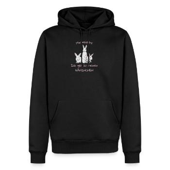 Mir reichts! Ich geh zu meinen Kaninchen - Männer Premium Bio Hoodie - Schwarz - Vorne - Nico (187cm)