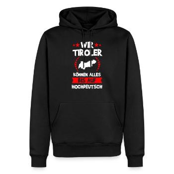 Tirol Tiroler Südtirol Südtiroler Geschenk - Männer Premium Bio Hoodie - Schwarz - Vorne - Nico (187cm)