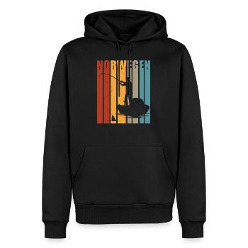 Norwegen Angeln Angel Tour 2020 Retro Geschenk - Männer Premium Bio Hoodie - Schwarz - Vorne - Nico (187cm)