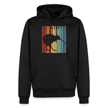 Nouvelle-Zélande Kiwi Kiwis New Zealand Retro Gift - Sweat à capuche Premium bio Homme - noir - Devant - Nico (187cm)