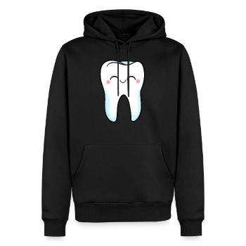 Dent de rire - Sweat à capuche Premium bio Homme - noir - Devant - Nico (187cm)