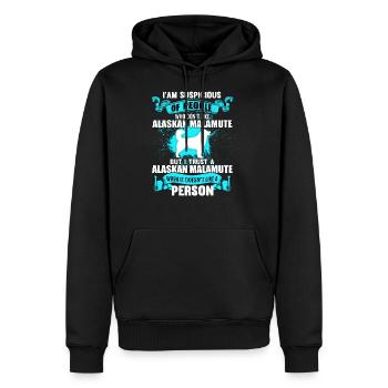 Alaskan Malamute - Männer Premium Bio Hoodie - Schwarz - Vorne - Nico (187cm)