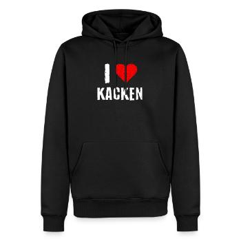 Ich liebe Kacken Lustiger Spruch Geschenk - Männer Premium Bio Hoodie - Schwarz - Vorne - Nico (187cm)