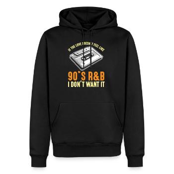 Cassette de musique R&B des années 90 90 ans de chansons - Sweat à capuche Premium bio Homme - noir - Devant - Nico (187cm)