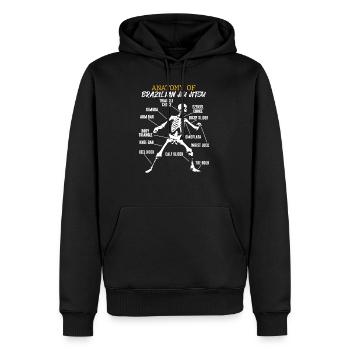 Anatomie brésilienne Jiu Jitsu combattant squelette - Sweat à capuche Premium bio Homme - noir - Devant - Nico (187cm)
