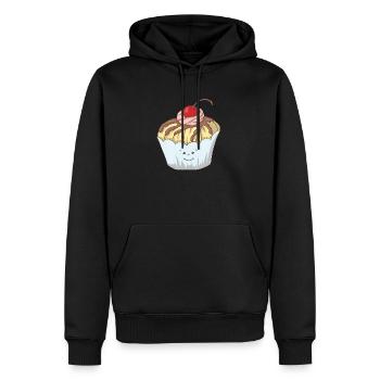 Muffin baker sweets dessert baked goods - Men’s Premium Organic Hoodie - black - Front - Nico (187cm)