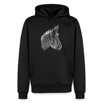 Esel - Männer Premium Bio Hoodie - Schwarz - Vorne - Nico (187cm)