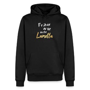 Früher war mehr Lametta Weihnachtsbaum Geschenk - Männer Premium Bio Hoodie - Schwarz - Vorne - Nico (187cm)
