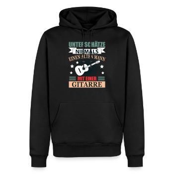 Gitarre Rentner Geschenk Lustig Herren Spruch - Männer Premium Bio Hoodie - Schwarz - Vorne - Nico (187cm)