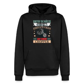 Chopper Rentner Geschenk Lustig Herren Spruch - Männer Premium Bio Hoodie - Schwarz - Vorne - Nico (187cm)