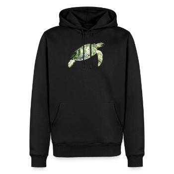 Tortue aquatique - Sweat à capuche Premium bio Homme - noir - Devant - Nico (187cm)