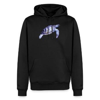 Tortue aquatique - Sweat à capuche Premium bio Homme - noir - Devant - Nico (187cm)