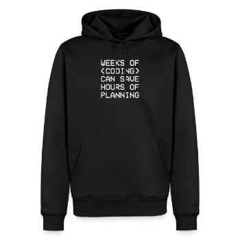 Weeks Coding Save Hours Planning Admin - Sweat à capuche Premium bio Homme - noir - Devant - Nico (187cm)