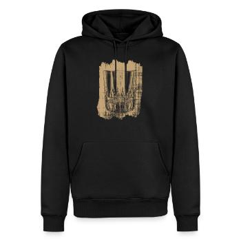 whisky - Sweat à capuche Premium bio Homme - noir - Devant - Nico (187cm)