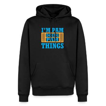 Je suis pam faisant des choses pam - Climate Strike - Sweat à capuche Premium bio Homme - noir - Devant - Nico (187cm)