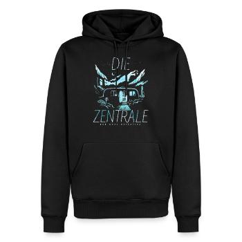 Die Drei ??? Die Zentrale - Männer Premium Bio Hoodie - Schwarz - Vorne - Nico (187cm)