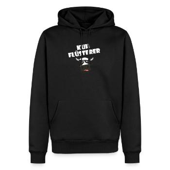 Kuhflüsterer - Männer Premium Bio Hoodie - Schwarz - Vorne - Nico (187cm)