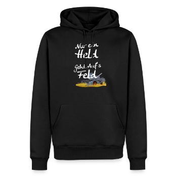 Held Feld Landwirt - Männer Premium Bio Hoodie - Schwarz - Vorne - Nico (187cm)