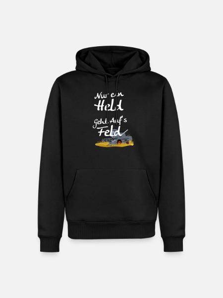 Held Feld Landwirt - Männer Premium Bio Hoodie - Schwarz