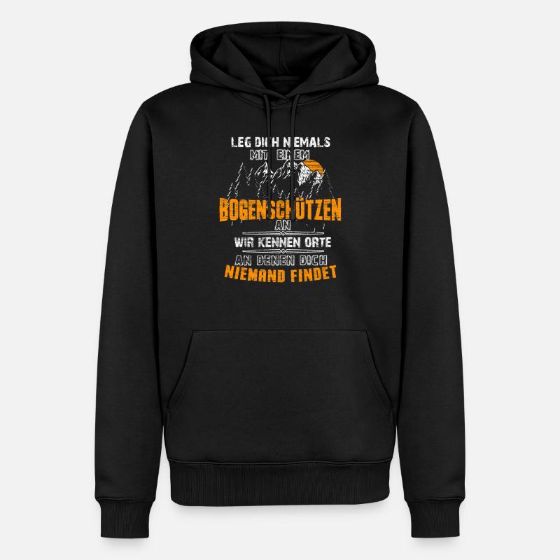 Bogenschießen Bogenschiessen Langbogen Geschenk - Männer Premium Bio Hoodie - Schwarz
