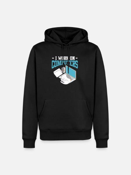 Informatik Katze Zocken Nerd Programmierer - Männer Premium Bio Hoodie - Schwarz