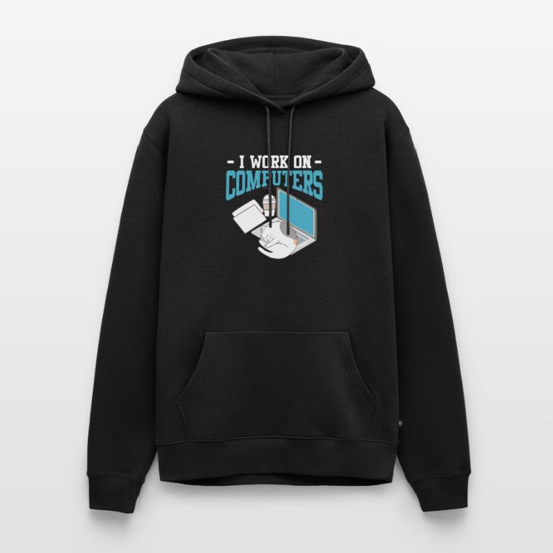 Computer science cat gambler nerd programmer Men’s Premium Organic Hoodie