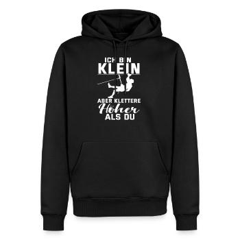 Kletter Lustig Wander Berge Karabiner Geschenk - Männer Premium Bio Hoodie - Schwarz - Vorne - Nico (187cm)