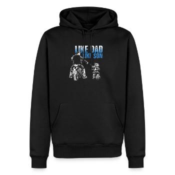 père et fils vélo motard moto - Sweat à capuche Premium bio Homme - noir - Devant - Nico (187cm)