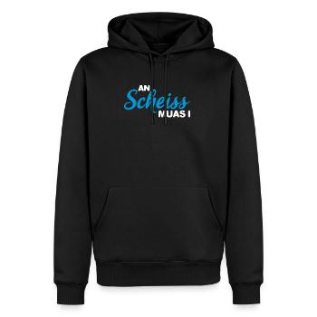 An Scheiss muas I - Männer Premium Bio Hoodie - Schwarz - Vorne - Nico (187cm)