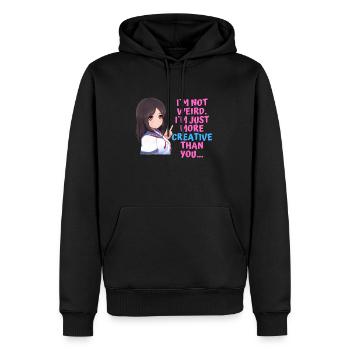 Conception drôle disant anime - Sweat à capuche Premium bio Homme - noir - Devant - Nico (187cm)
