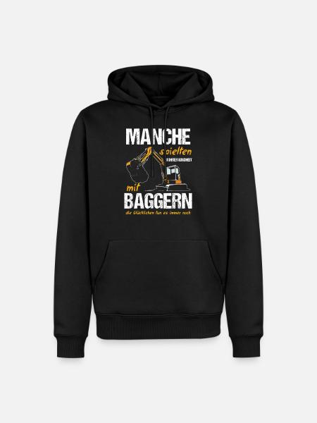 Bagger Baggerfahrer Strassenbau Geschenk - Männer Premium Bio Hoodie - Schwarz