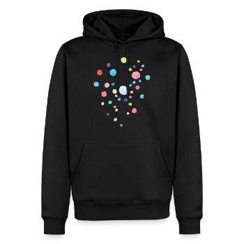 Punkte / Pastell / Konfetti - Männer Premium Bio Hoodie - Schwarz - Vorne - Nico (187cm)