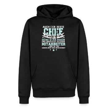Lustig Chef Boss Mitarbeiter Beruf Spruch Geschenk - Männer Premium Bio Hoodie - Schwarz - Vorne - Nico (187cm)