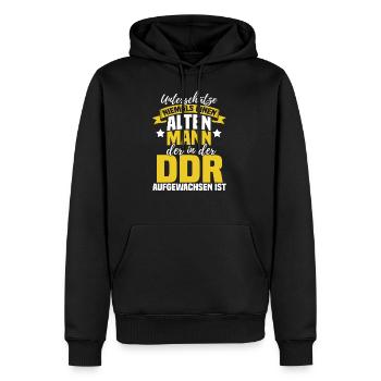 Lustig Spruch DDR Osten Westen Geschenk Geek - Männer Premium Bio Hoodie - Schwarz - Vorne - Nico (187cm)