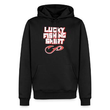 Lucky Fishing Shirt Angler Angeln - Männer Premium Bio Hoodie - Schwarz - Vorne - Nico (187cm)