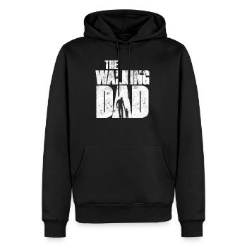Le père walking - Sweat à capuche Premium bio Homme - noir - Devant - Nico (187cm)