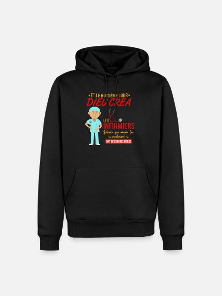 Infirmier shirt • Hero • Infirmier Cadeau - Sweat à capuche Premium bio Homme - noir
