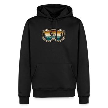 SKIBRILLE montagne sports skis ski montagne cadeau - Sweat à capuche Premium bio Homme - noir - Devant - Nico (187cm)
