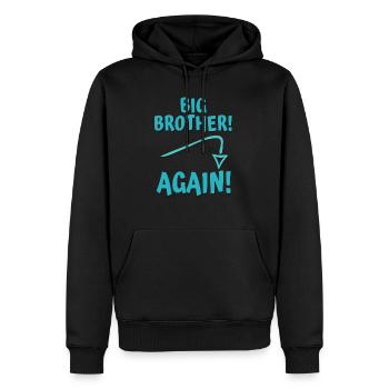 grand frère encore - Sweat à capuche Premium bio Homme - noir - Devant - Nico (187cm)